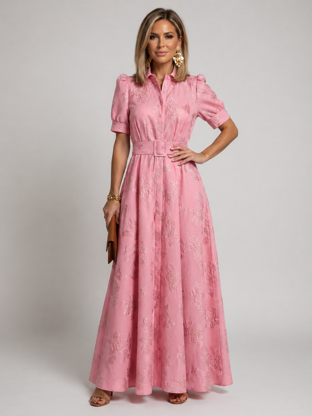 Ellis & Johnson™  | Belted Floral Maxi Dress