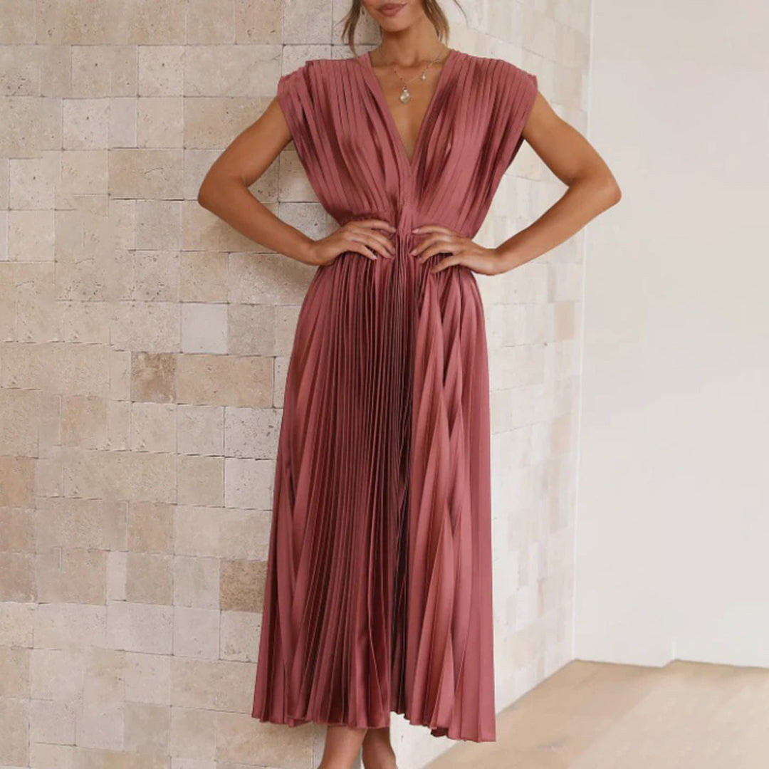 ARVELYNE™  | Timeless Pleated Midi Dress