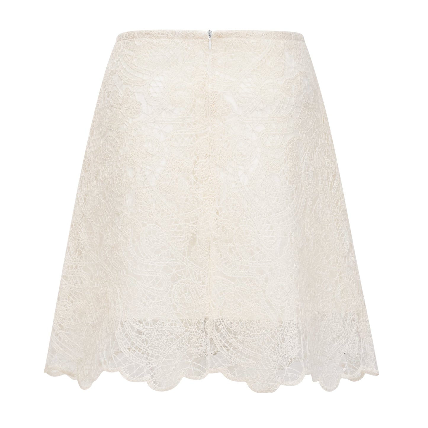 Eulalie Cream White Lace Blouse & Skirt Set