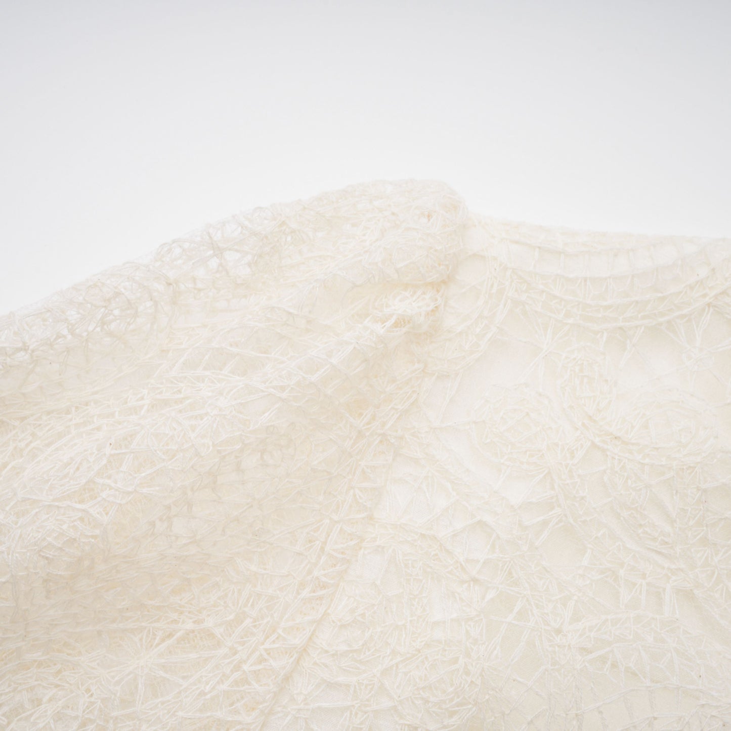 Eulalie Cream White Lace Blouse & Skirt Set