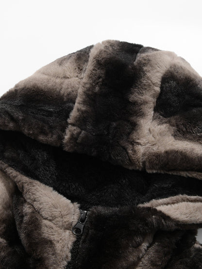 Faux Fur Zip-Up Hooded Vest