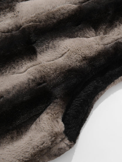 Faux Fur Zip-Up Hooded Vest