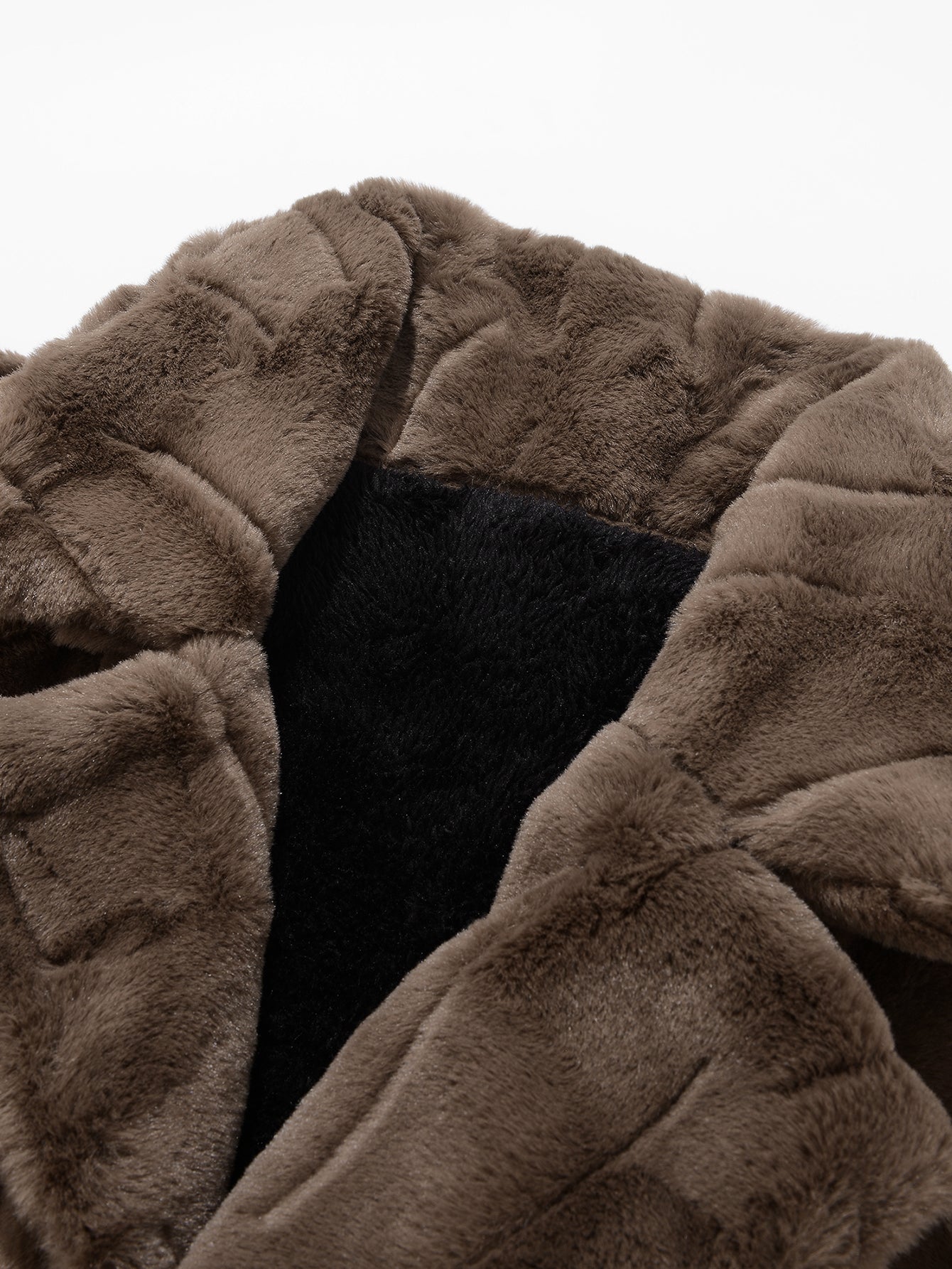 Notch Lapel Faux Fur Jacket