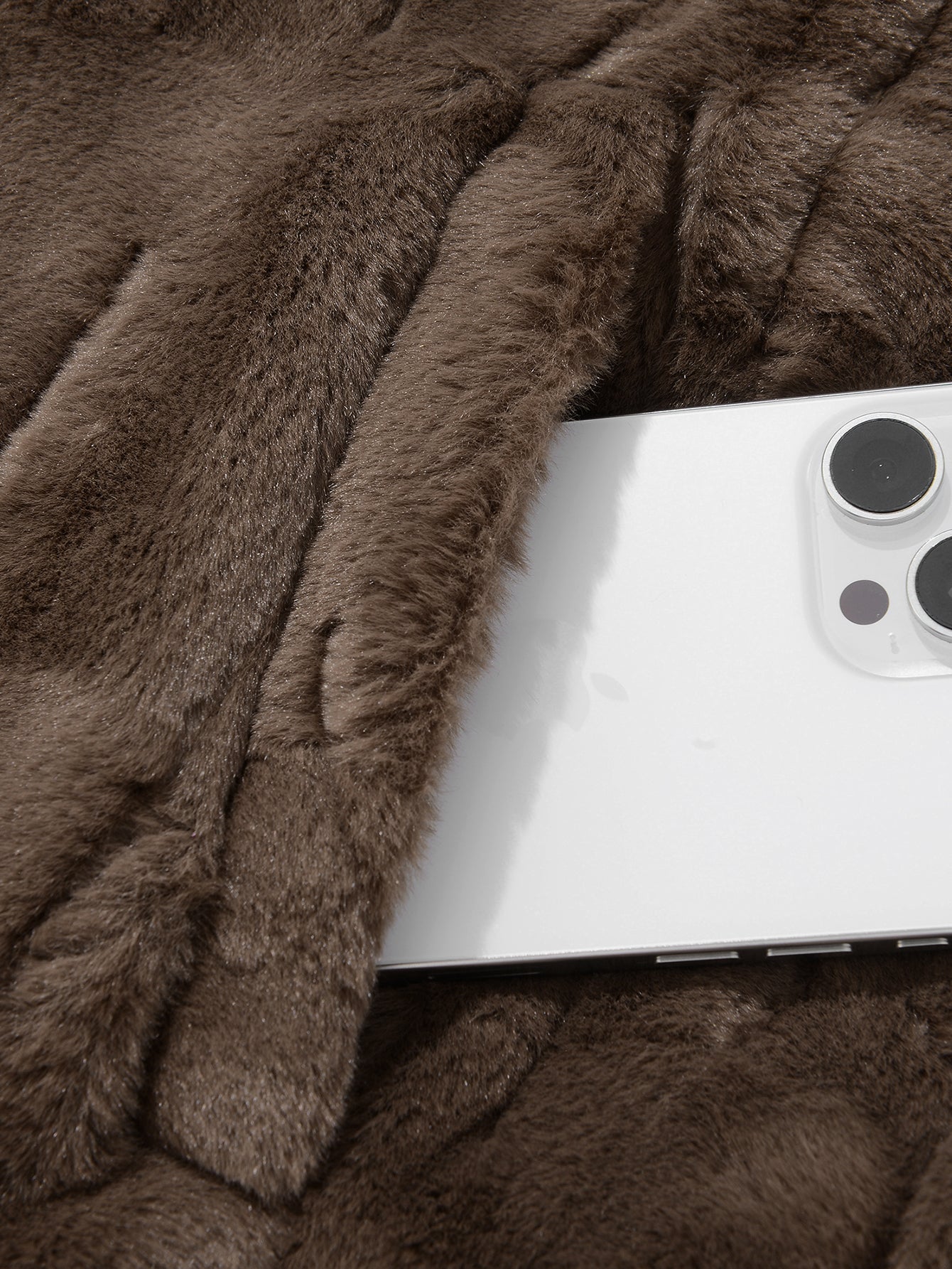 Notch Lapel Faux Fur Jacket