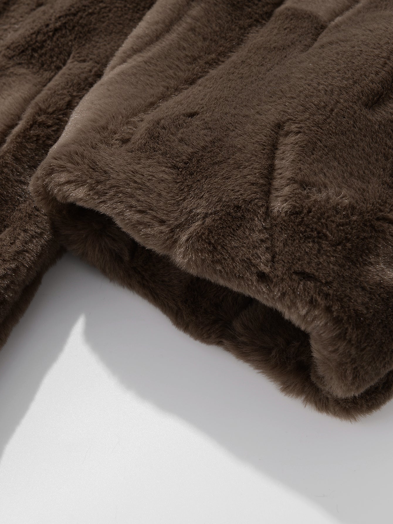 Notch Lapel Faux Fur Jacket