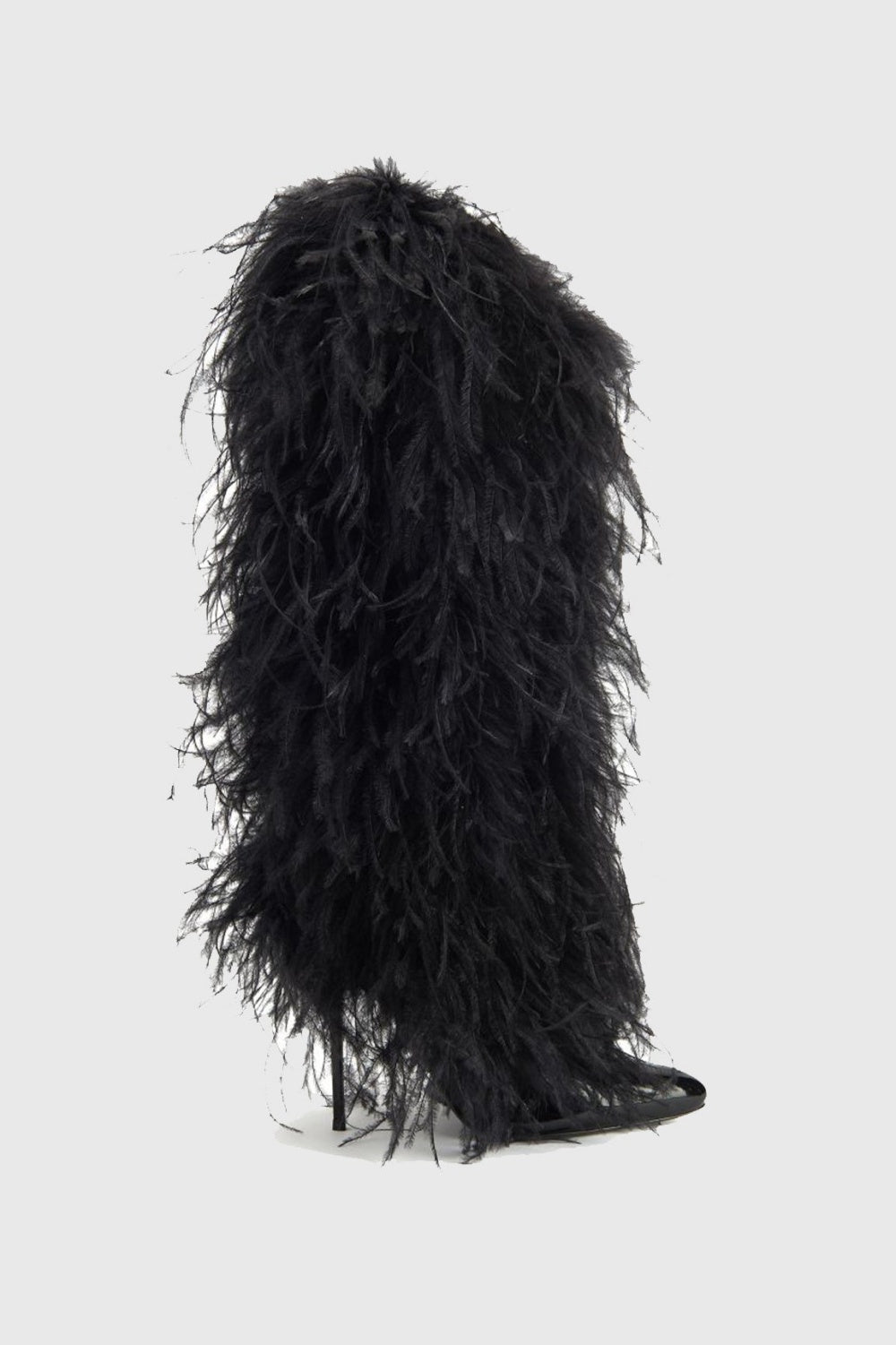 Harper Feather Knee-high Boots - Black