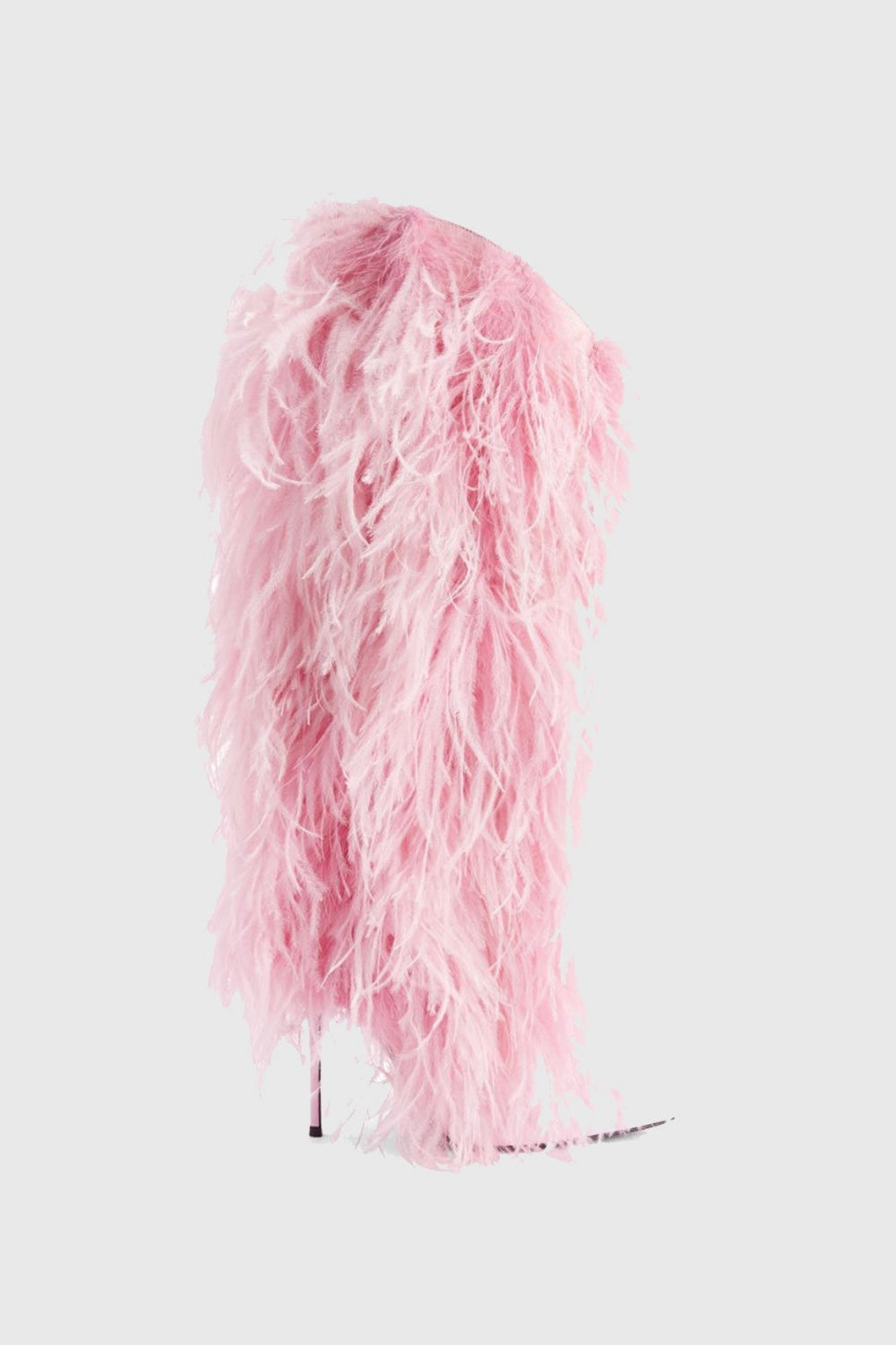 Mia Feather Knee-high Boots - Pink