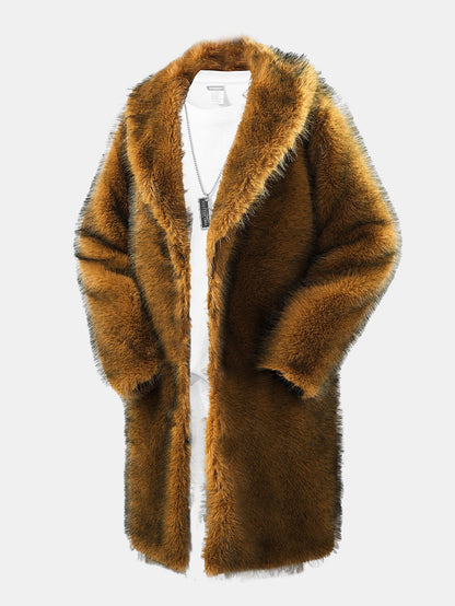 Faux Fur Shawl Collar Overcoat