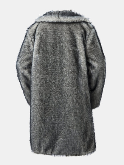 Faux Fur Shawl Collar Overcoat