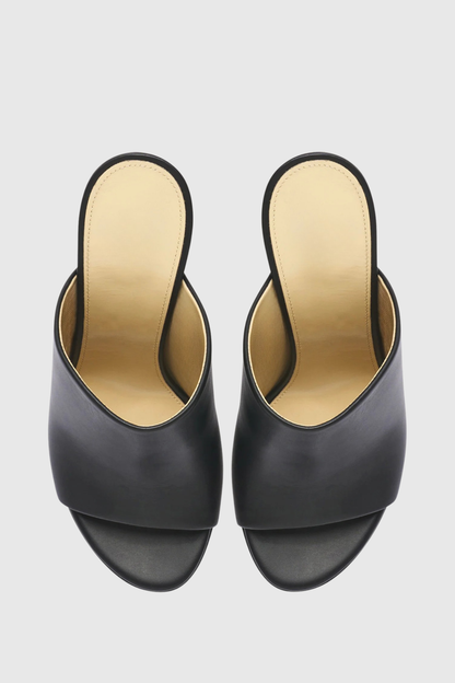 Lily Metal Spiral Mules - Black