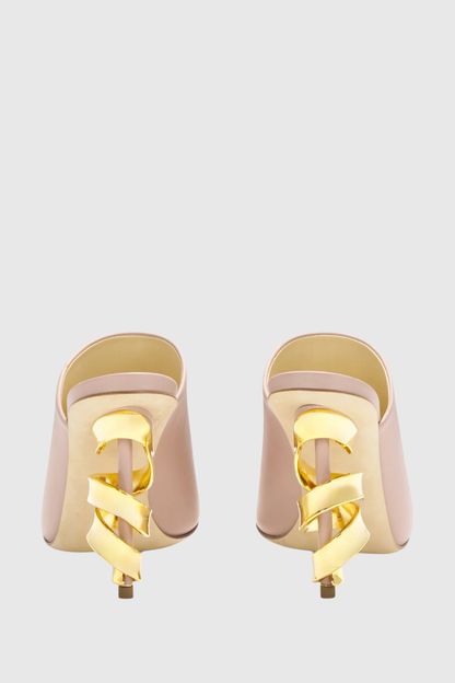 Lily Metal Spiral Mules - Pink