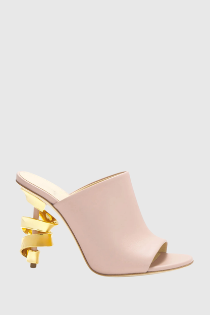 Lily Metal Spiral Mules - Pink