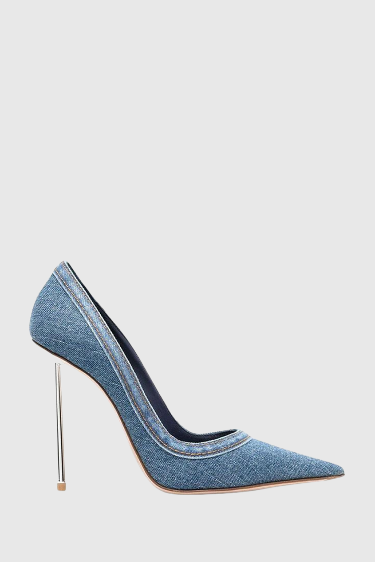 Ruby Denim Steel Stiletto Pumps