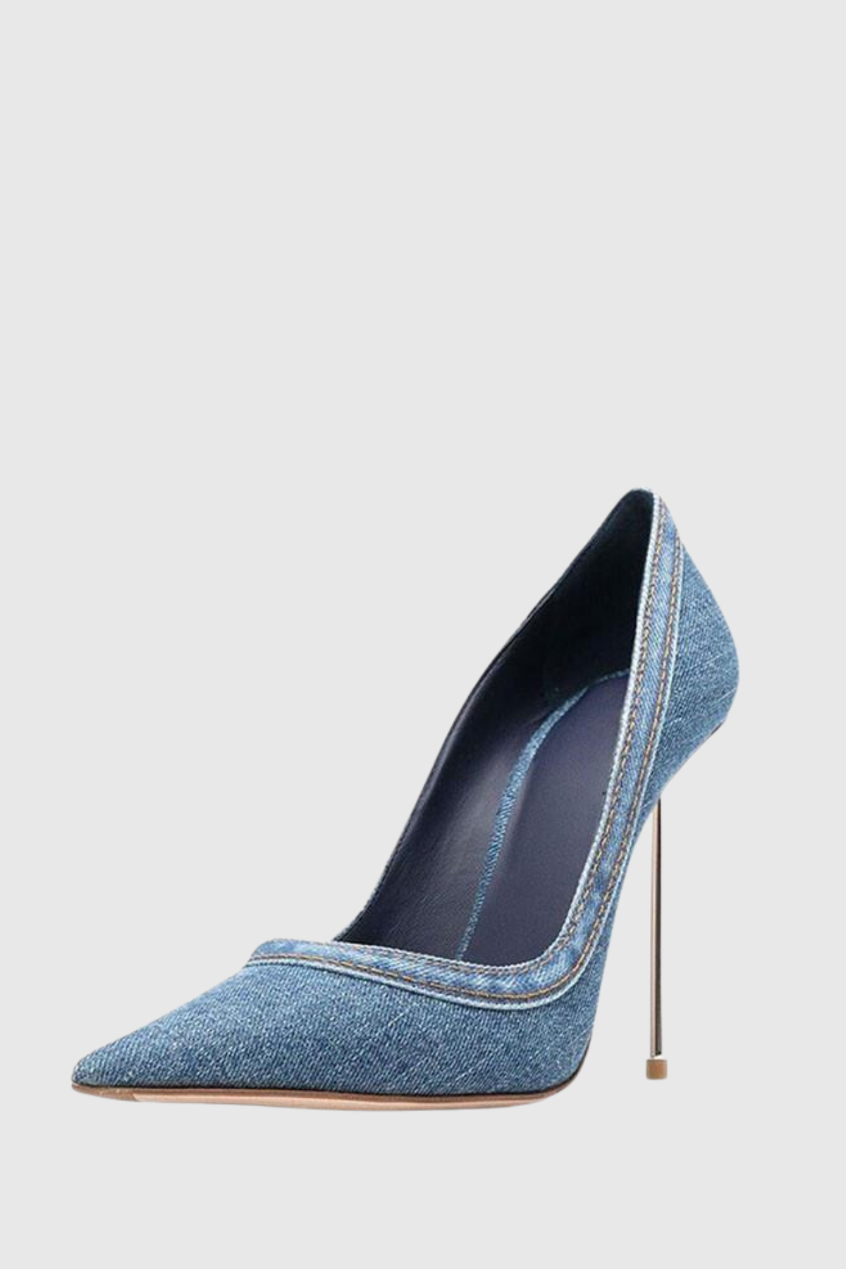 Ruby Denim Steel Stiletto Pumps