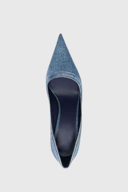 Ruby Denim Steel Stiletto Pumps