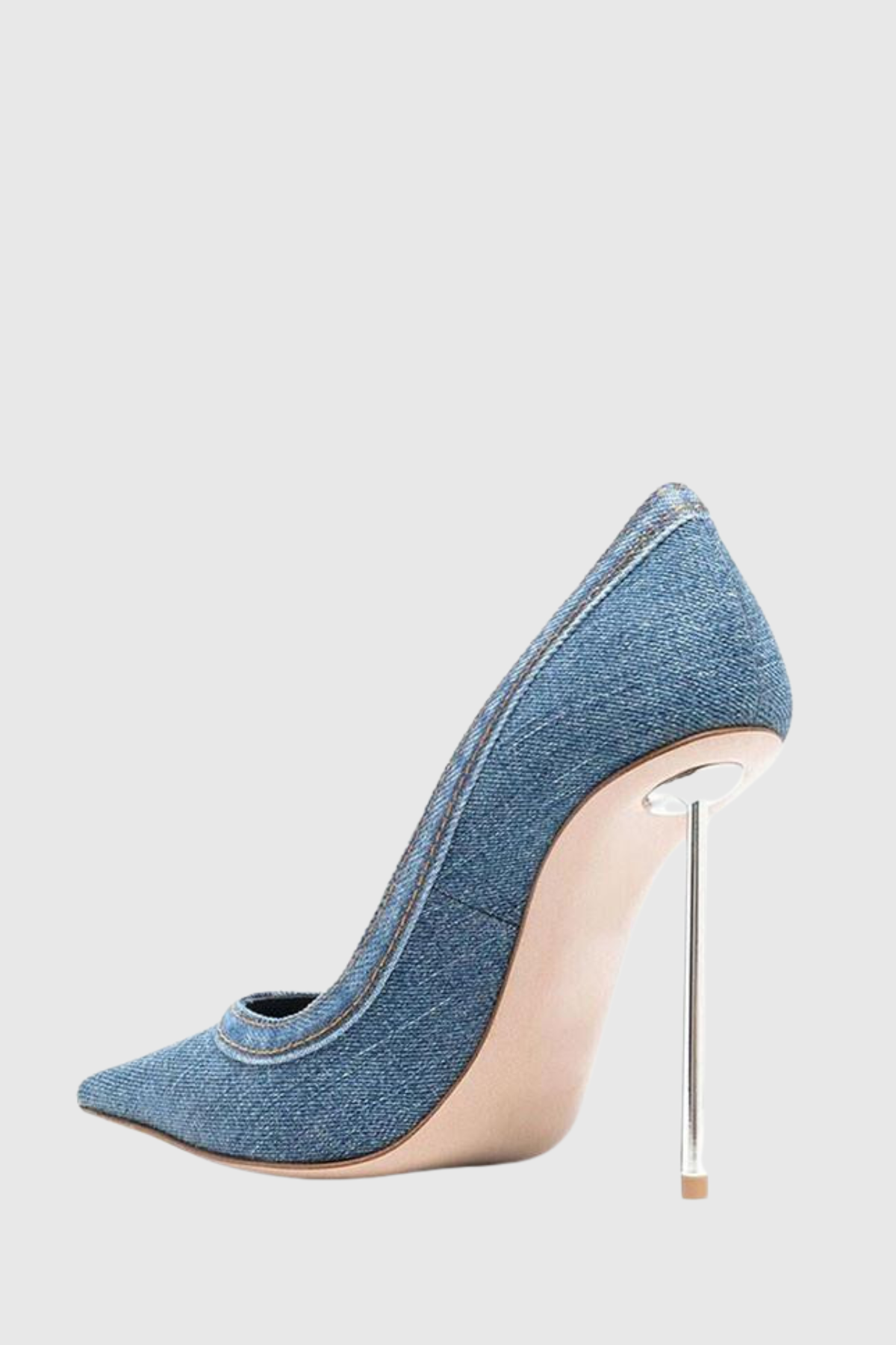 Ruby Denim Steel Stiletto Pumps
