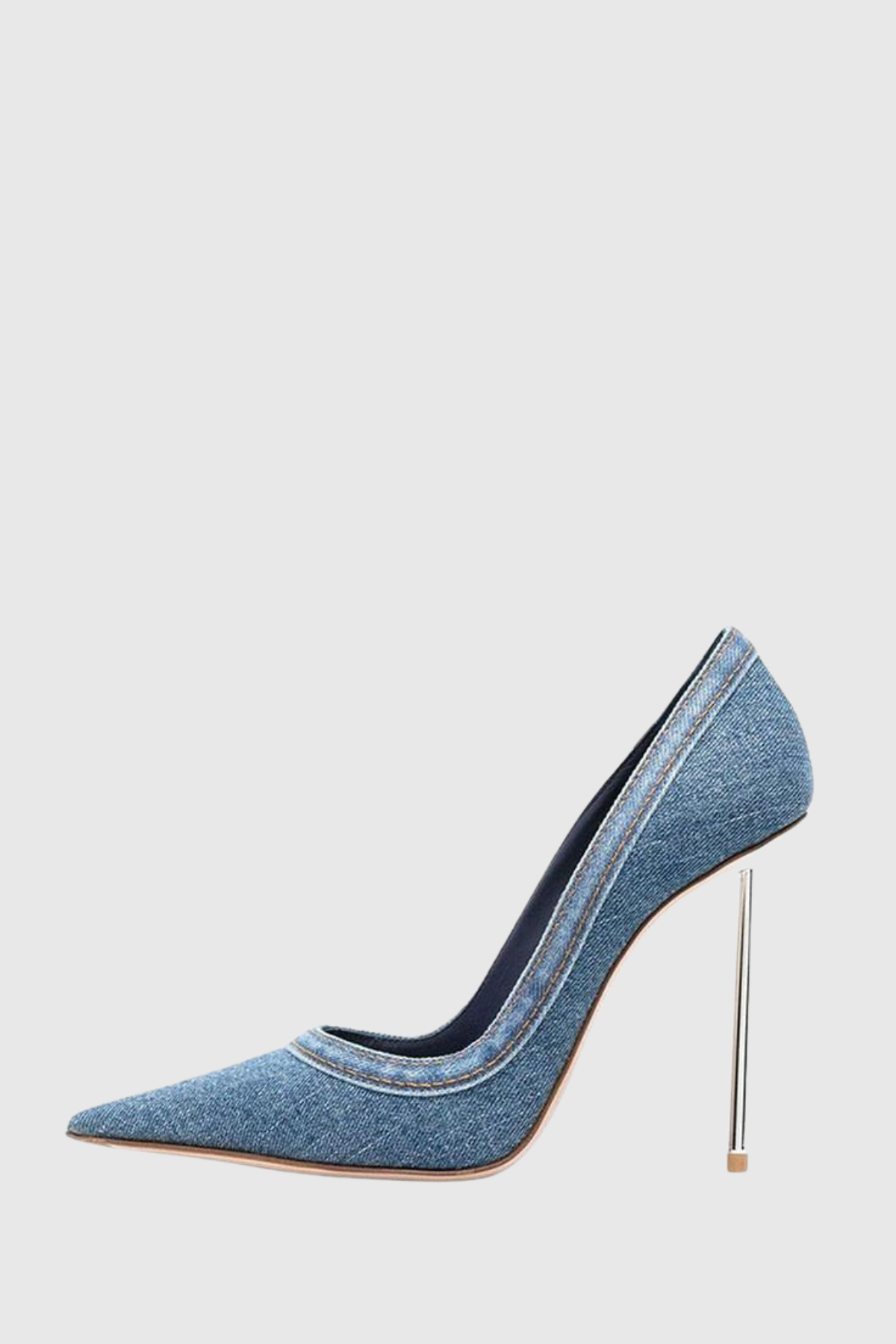 Ruby Denim Steel Stiletto Pumps