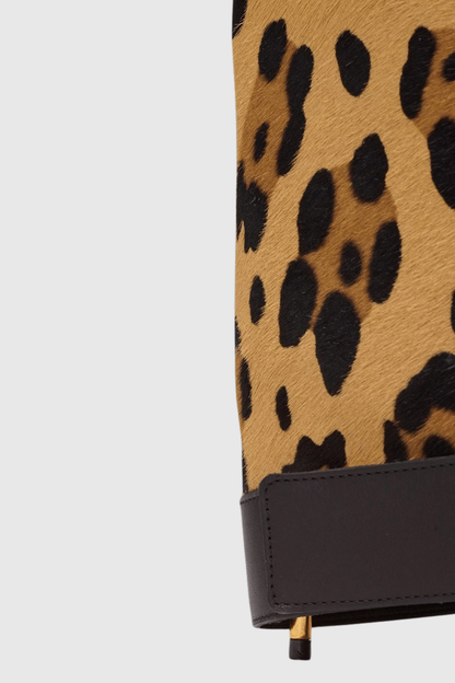 Ella Gold Buckle Knee Hight Boots - Leopard