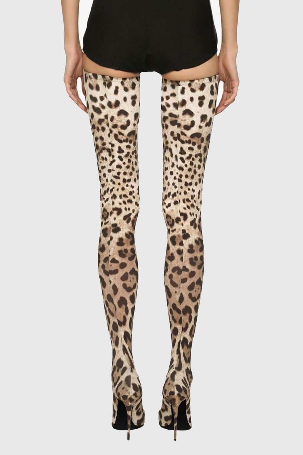 Eleanor Leopard Print Thigh-high Boots