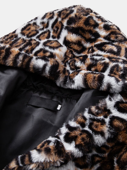 Faux Fur Leopard Hooded Vest