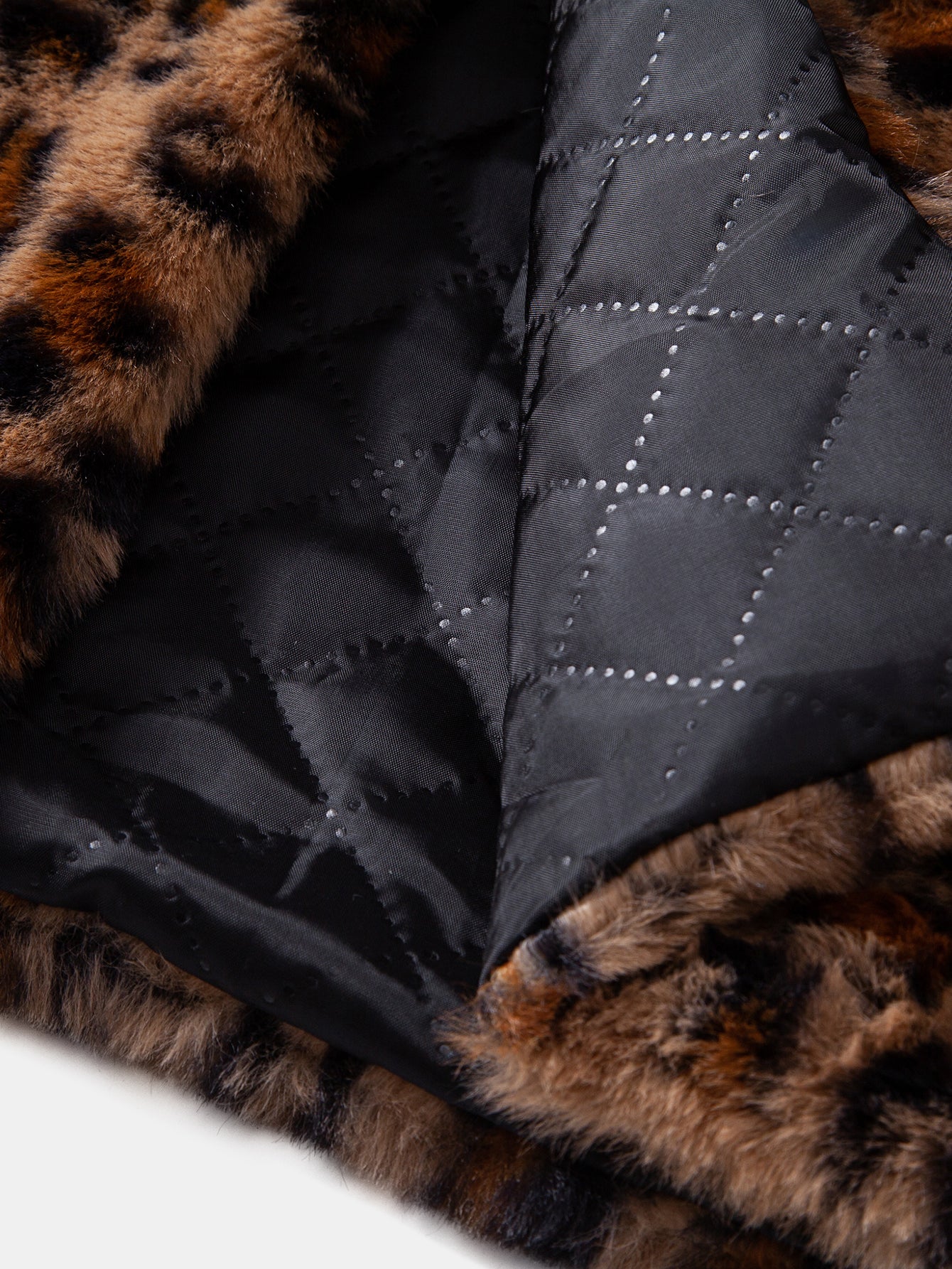 Faux Fur Leopard Hooded Overcoat