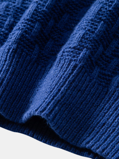 Color Block texture Hooded Sweater