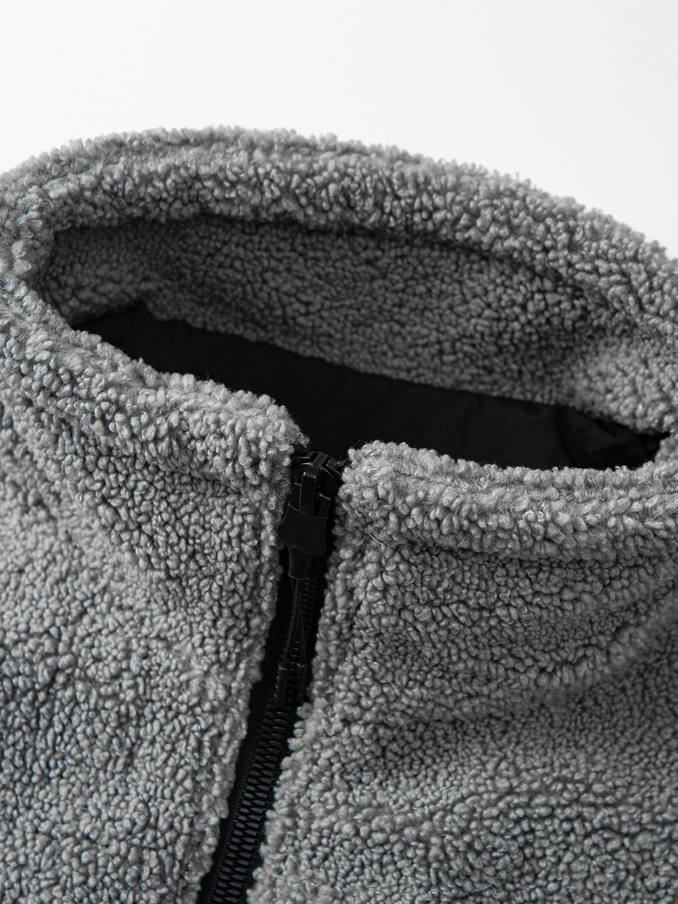 Color Block Teddy Zip-Up Jacket