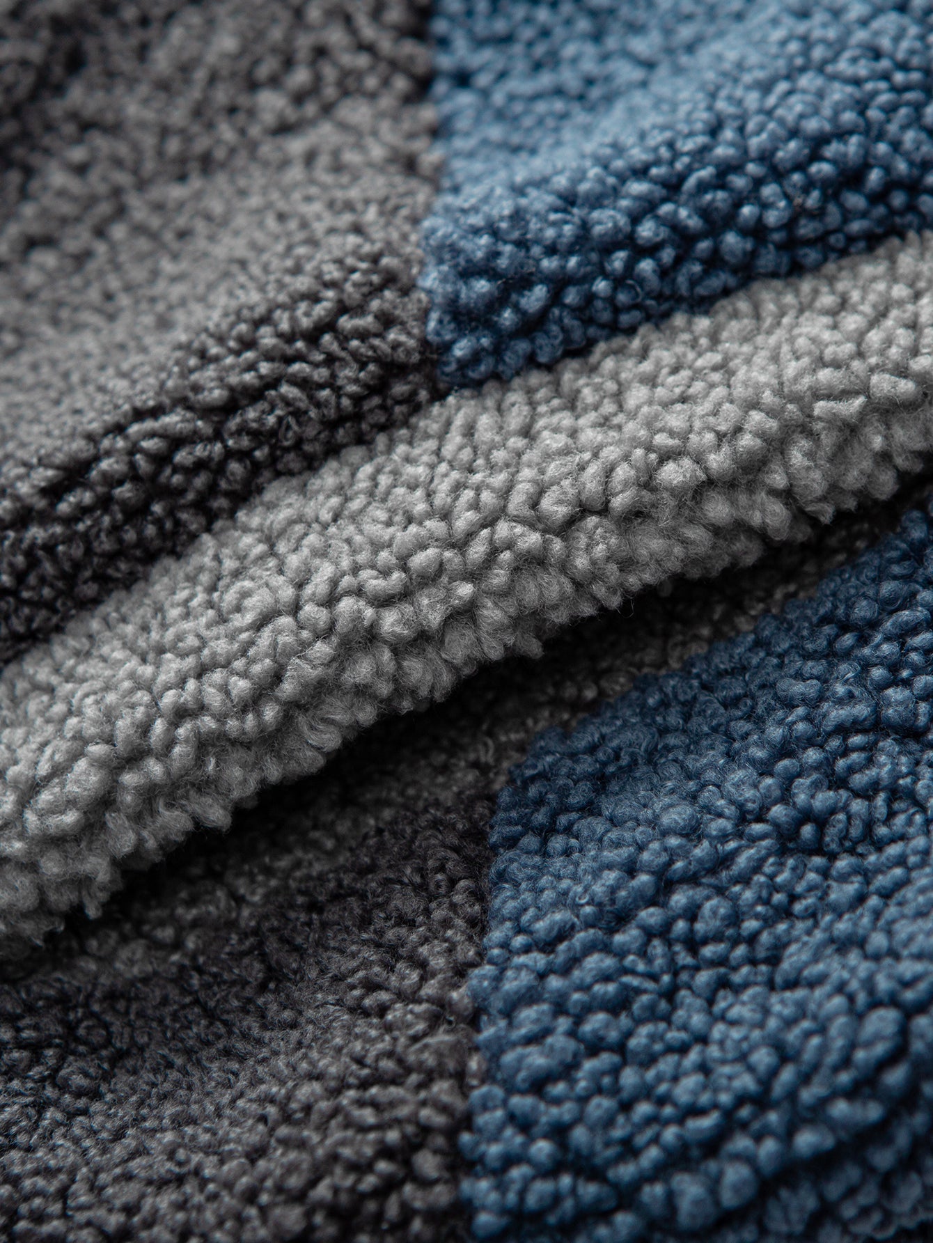 Color Block Teddy Zip-Up Jacket