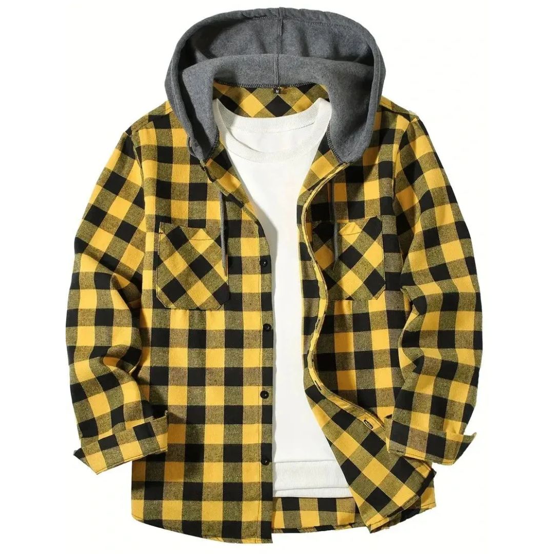 Haldrin Hooded Checked Jacket