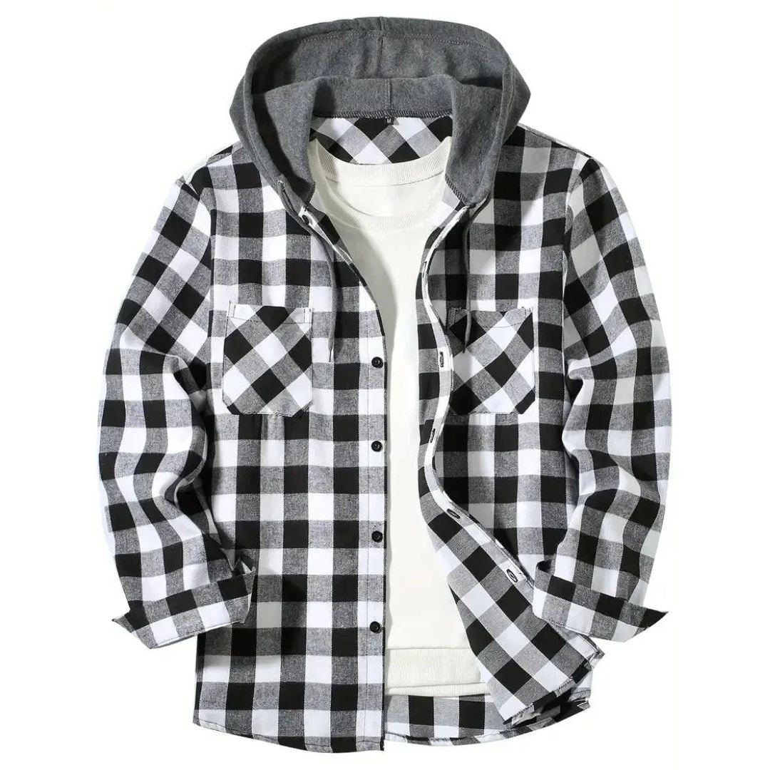 Haldrin Hooded Checked Jacket