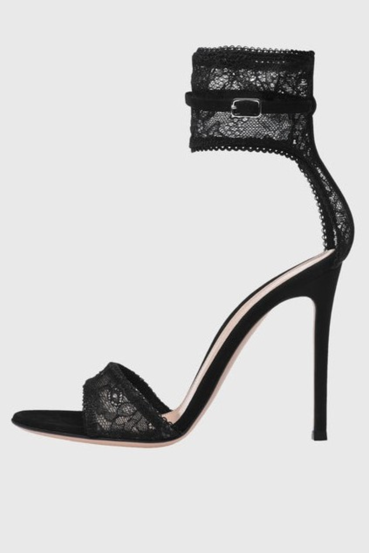 Florence Lace Strap Sandals - Black