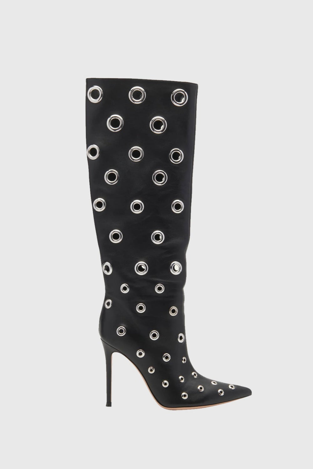Emily Rivet Cutout Leather Knee-high Boots
