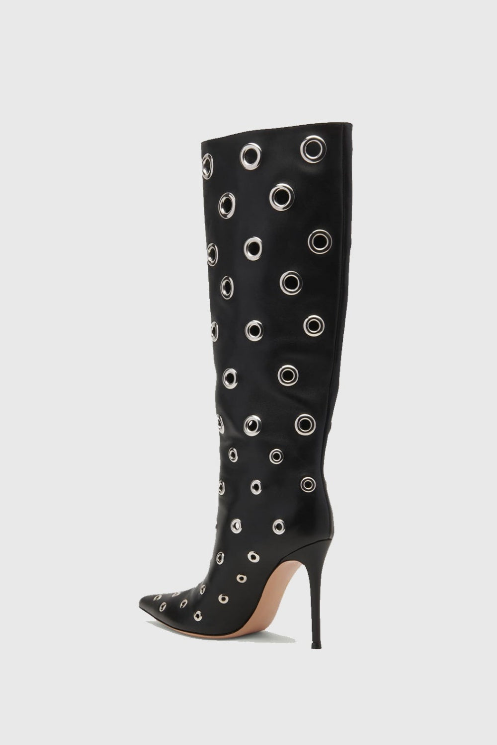 Emily Rivet Cutout Leather Knee-high Boots