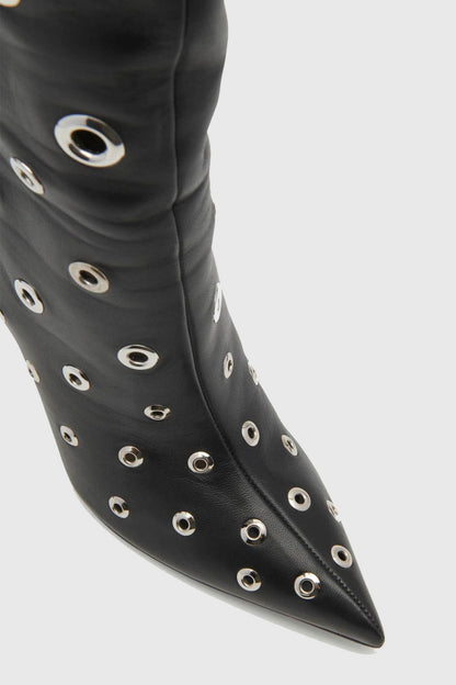 Emily Rivet Cutout Leather Knee-high Boots