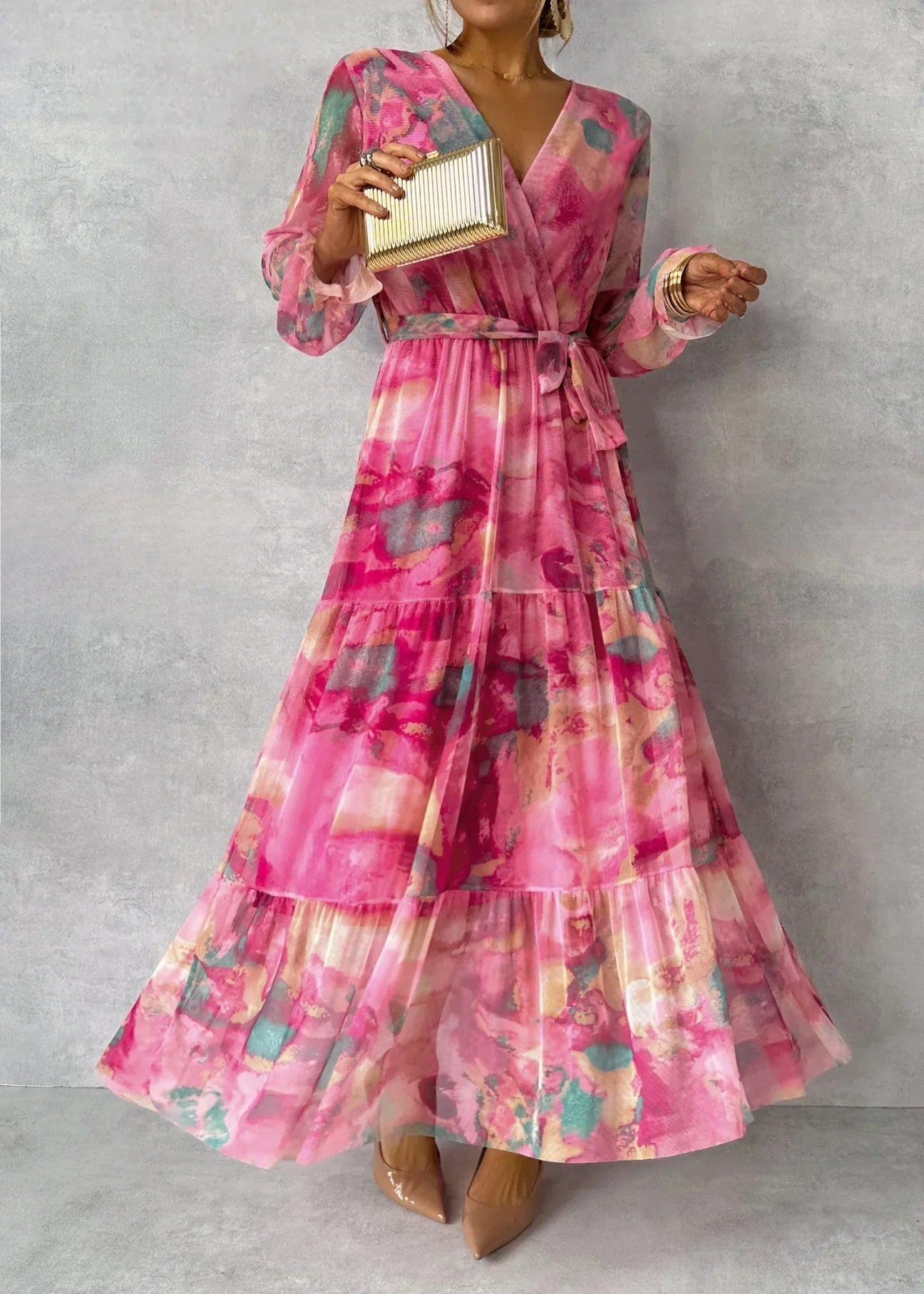 Meli™  | Wrap Dress with Floral Print