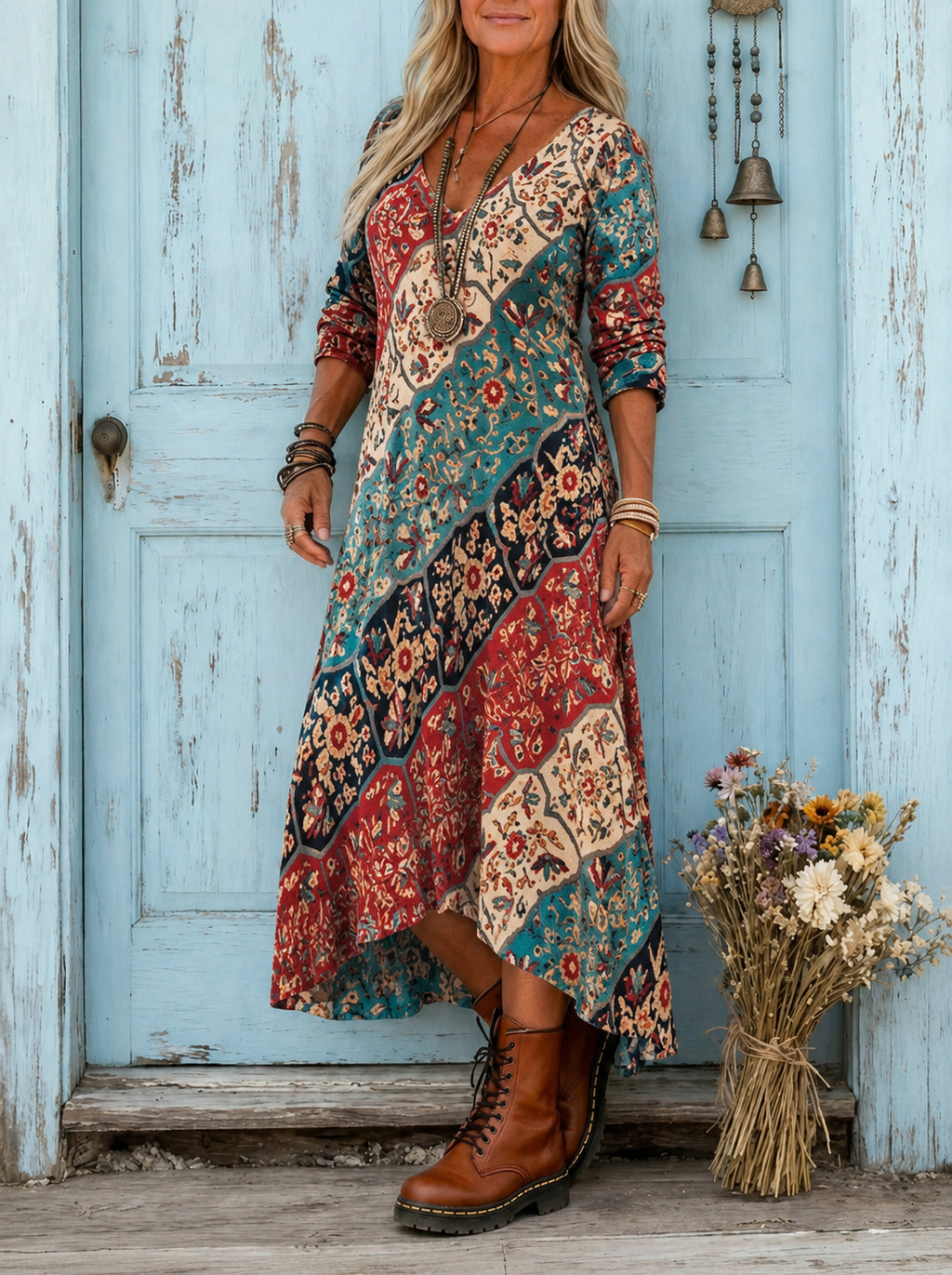 Lydia | Autumnal Flowy Dress
