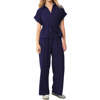 NELLE™ – Relaxed Collared Wide Leg Co-ord