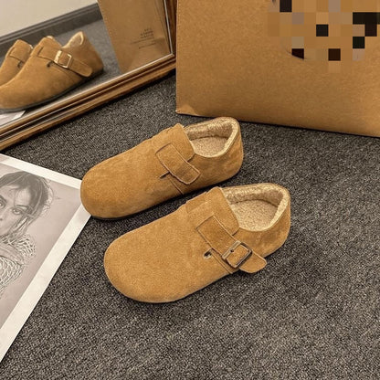 OPHELIA™ - Women’s Faux Leather Winter Shoes Plush Lined Casual Flats