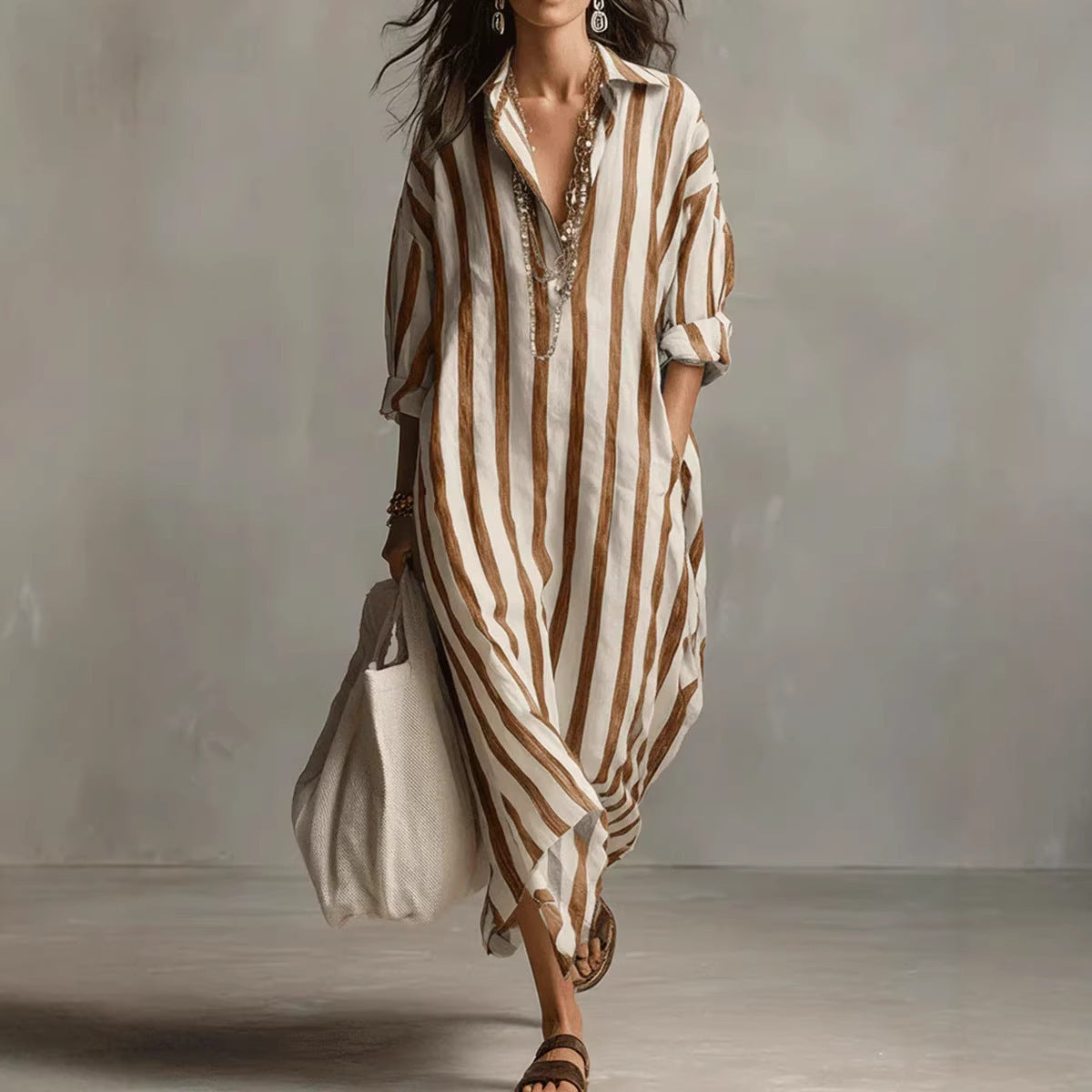 Women's Effortless Stripe Maxi Dress