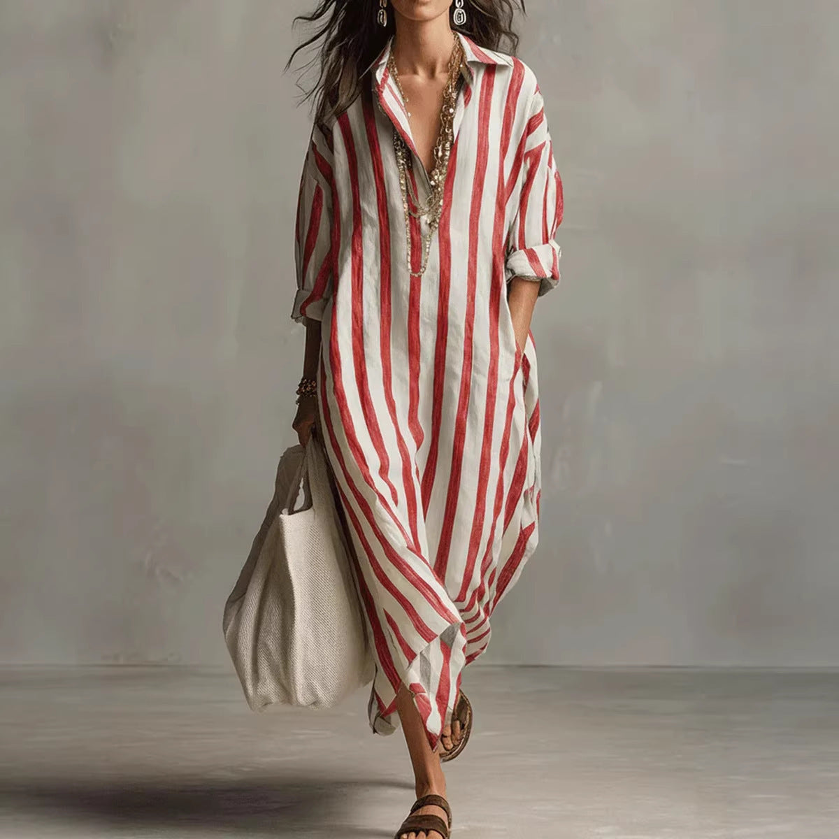 Women's Effortless Stripe Maxi Dress