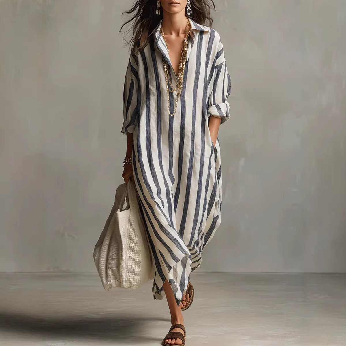 Women's Effortless Stripe Maxi Dress