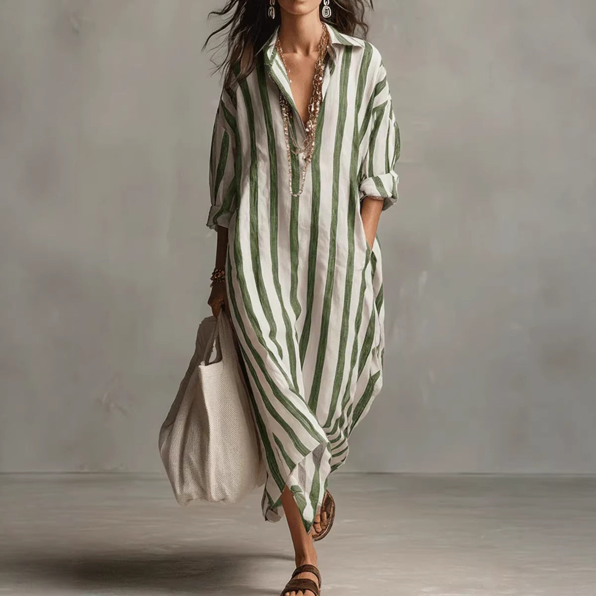 Women's Effortless Stripe Maxi Dress