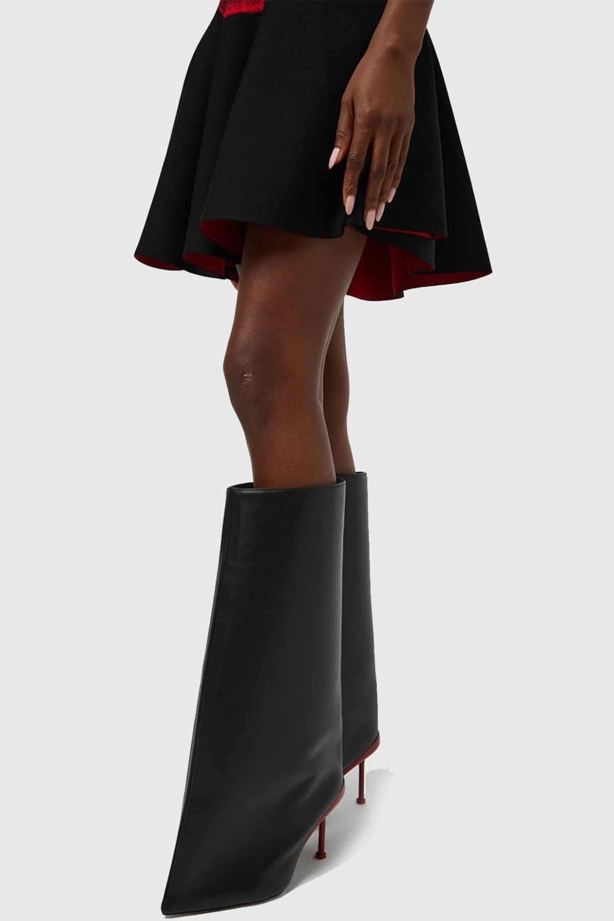 Chloe Slash Flare Knee High Boots