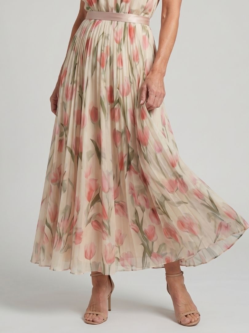 ARVELYNE™  | Halter Neck Floral Midi Dress