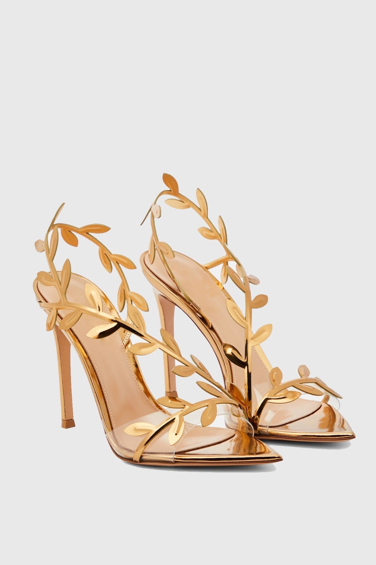 Freya Mirrored Leaf Embellished Slingback Sandals