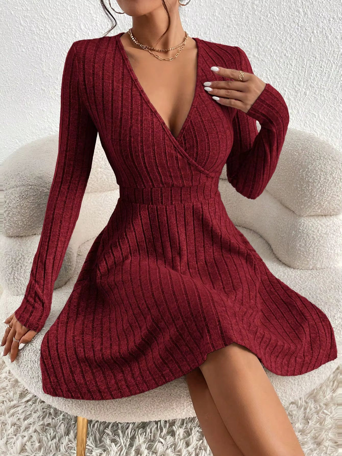 Reese™ Elegant V-Neck Dress