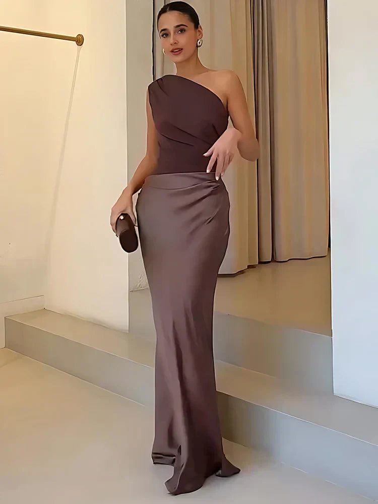 Melena™  | Maxi Dress with a Guilt in Satin