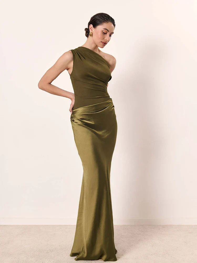 Melena™  | Maxi Dress with a Guilt in Satin
