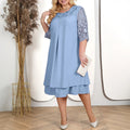 Erline™ Elegant Chiffon Lace Midi Dress