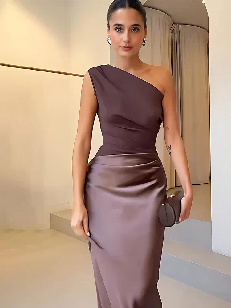 Melena™  | Maxi Dress with a Guilt in Satin